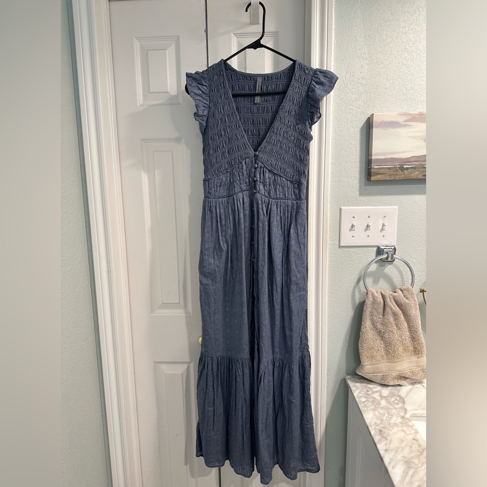 Anthropologie Peregrine Midi Dress in Blue